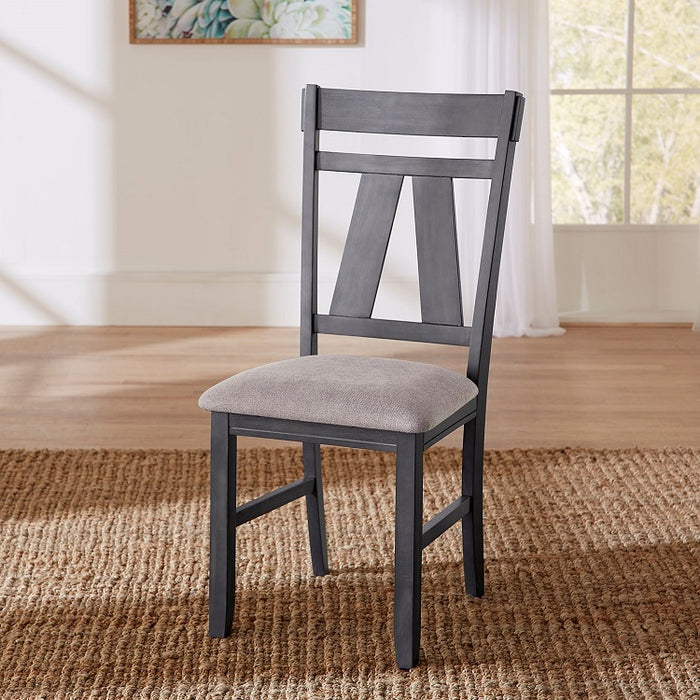 Liberty Furniture Lawson Splat Back Side Chair (Set of 2) in Weathered Gray