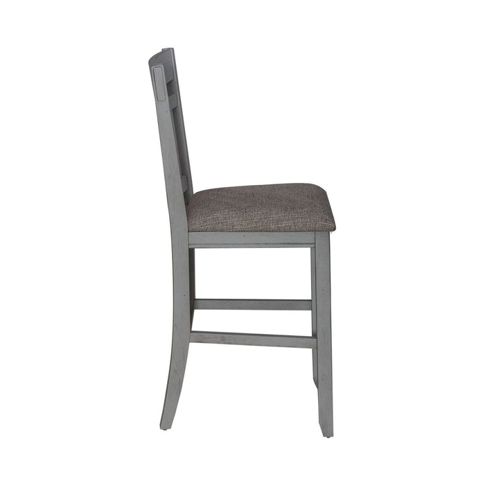 Liberty Furniture Newport Splat Back Counter Chair (Set of 2) in Smokey Grey