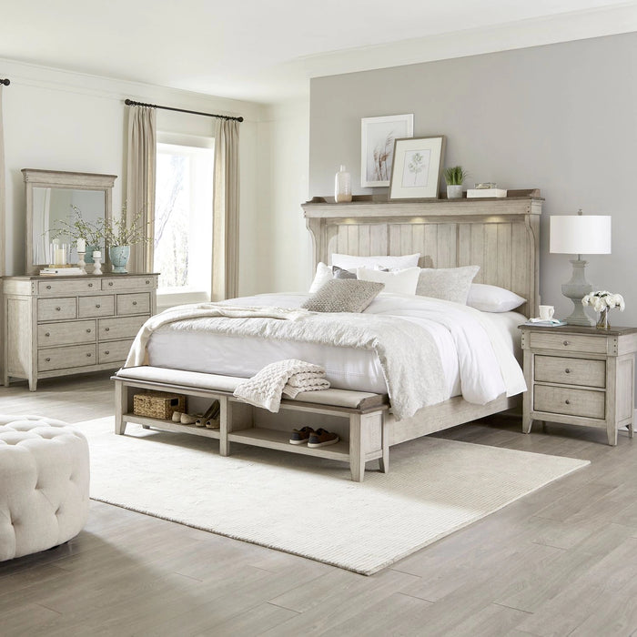 Ivy Hollow King California Mantle Storage Bed, Dresser & Mirror, Night Stand image