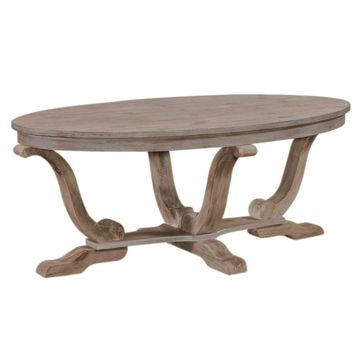 Greystone Mill Oval Cocktail Table in Stone White - Gibson McDonald Furniture & Mattress 