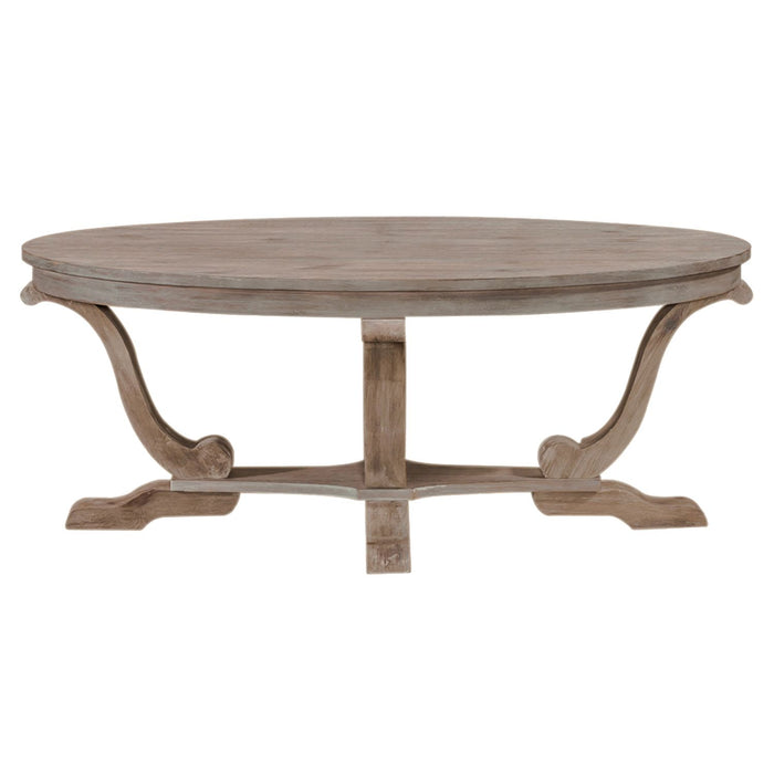 Greystone Mill Oval Cocktail Table in Stone White - Gibson McDonald Furniture & Mattress 
