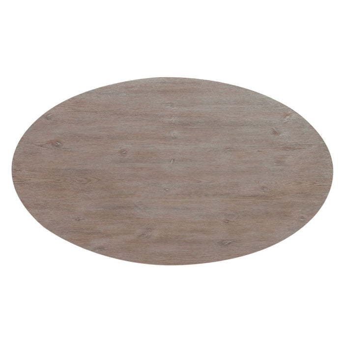 Greystone Mill Oval Cocktail Table in Stone White - Gibson McDonald Furniture & Mattress 