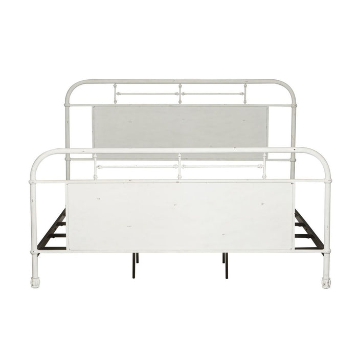 Liberty Furniture Vintage Series Queen Metal Bed in Antique White