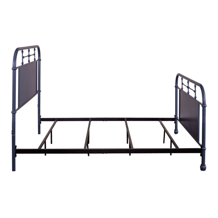 Vintage Series Queen Metal Bed in Navy