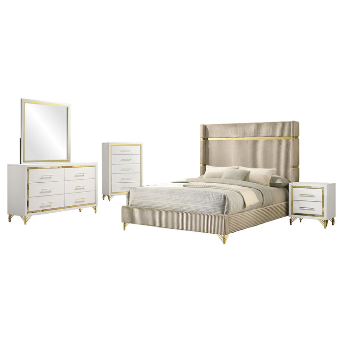 Lucia 4 & 5 Piece Bedroom Set King & Queen Beige & Grey