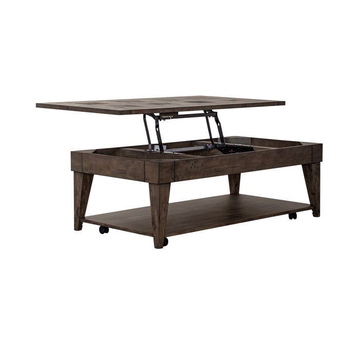 Arrowcreek Lift Top Cocktail Table in Weathered Stone - Gibson McDonald Furniture & Mattress 
