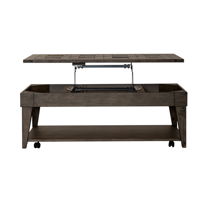 Arrowcreek Lift Top Cocktail Table in Weathered Stone - Gibson McDonald Furniture & Mattress 