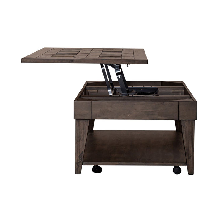 Arrowcreek Lift Top Cocktail Table in Weathered Stone - Gibson McDonald Furniture & Mattress 