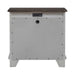 River Place 3 Drawer Nightstand with Charging Station in Riverstone White and Tobacco - Gibson McDonald Furniture & Mattress 