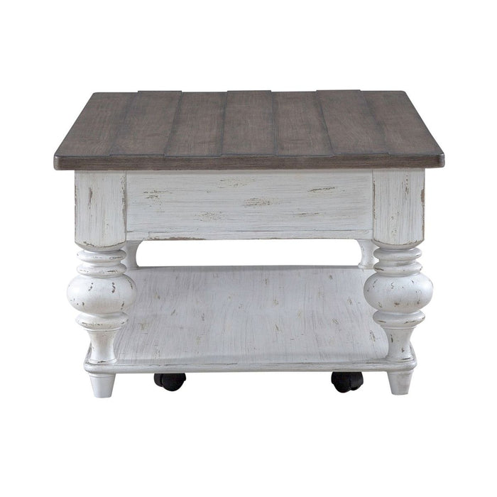 Liberty Furniture River Place Cocktail Table in Riverstone White & Tobacco