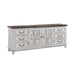 River Place Entertainment Console in Riverstone White/Tobacco - Gibson McDonald Furniture & Mattress 