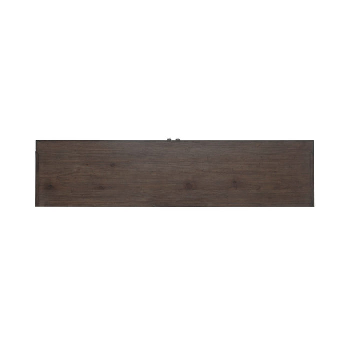 River Place Entertainment Console in Riverstone White/Tobacco - Gibson McDonald Furniture & Mattress 