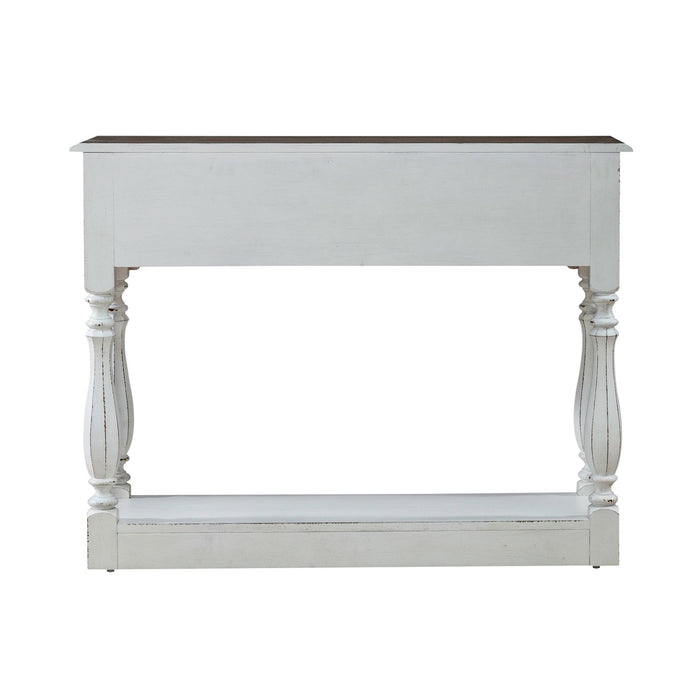 Magnolia Manor Hall Console in Antique White & Weathered Bark EST SHIP TIME APPX 4 WEEKS - Gibson McDonald Furniture & Mattress 