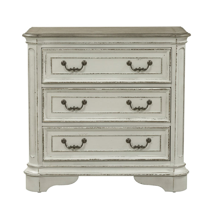 Magnolia Manor 3 Drawer Bedside Chest in Antique White image