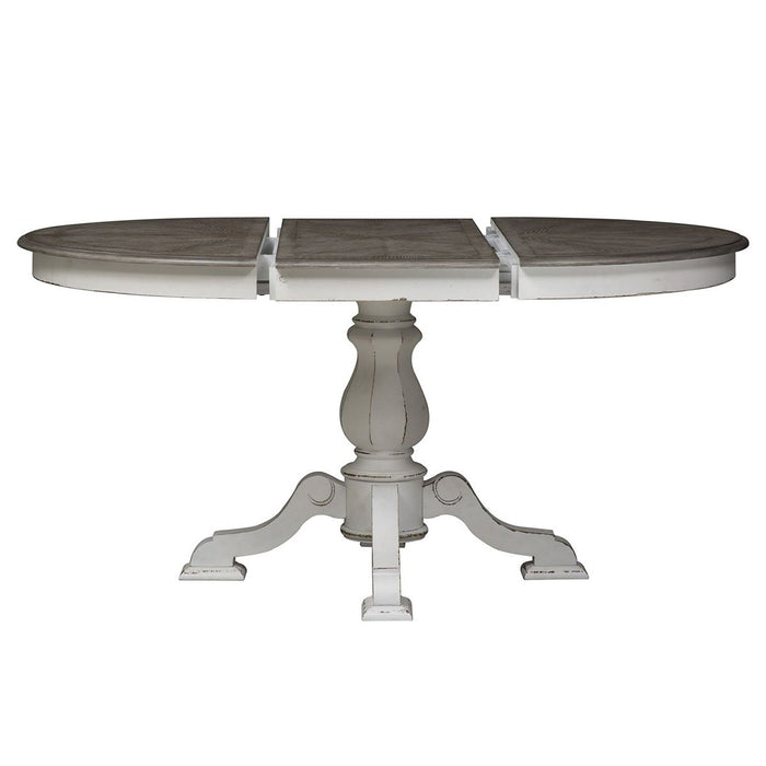 Liberty Furniture Magnolia Manor Round/Oval Pedestal Table in Antique White
