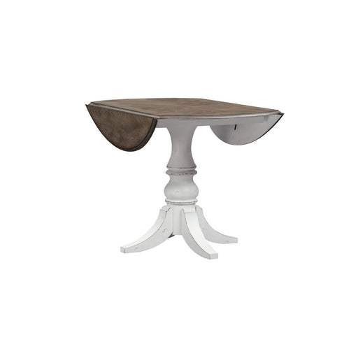 Magnolia Manor Drop Leaf Table in Antique White Base w/ Weathered Bark Tops - Gibson McDonald Furniture & Mattress 