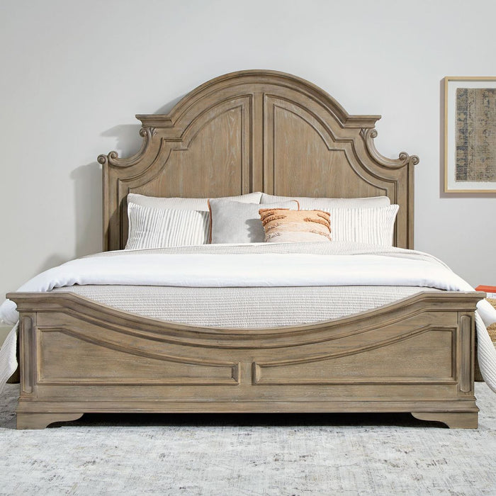 Liberty Furniture Magnolia Manor II King Panel Bed in Weathered Bisque image