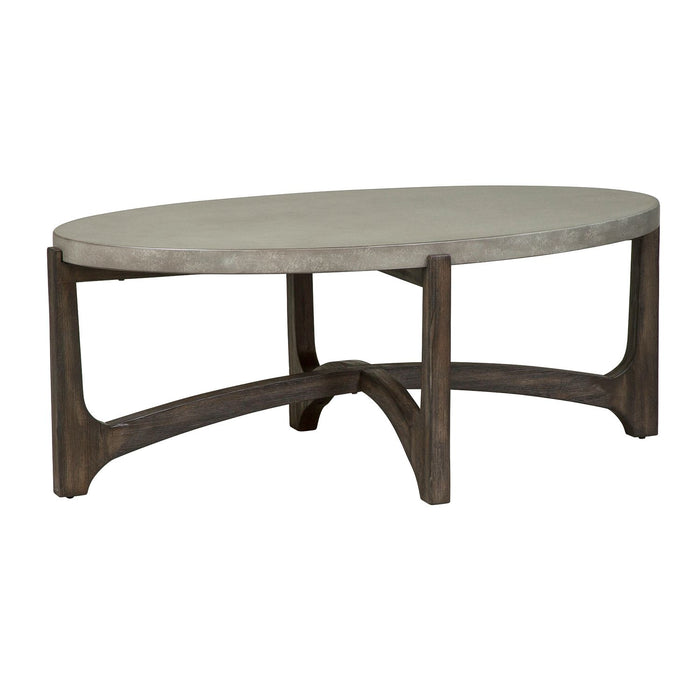 Cascade Oval Cocktail Table in Wire Brush Rustic Brown - Gibson McDonald Furniture & Mattress 