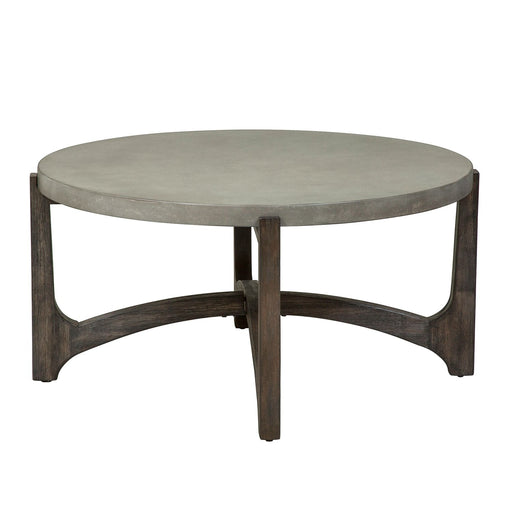 Cascade Round Cocktail Table in Wire Brush Rustic Brown - Gibson McDonald Furniture & Mattress 
