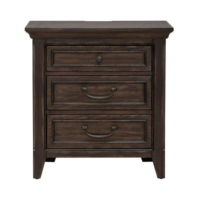 Paradise Valley Nightstand with Charging Station in Saddle Brown - Gibson McDonald Furniture & Mattress 