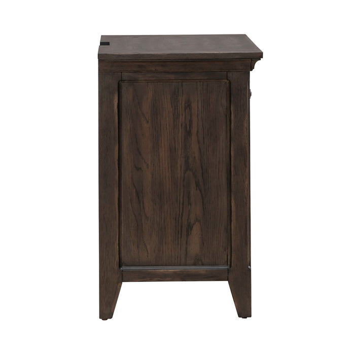 Paradise Valley Nightstand with Charging Station in Saddle Brown - Gibson McDonald Furniture & Mattress 