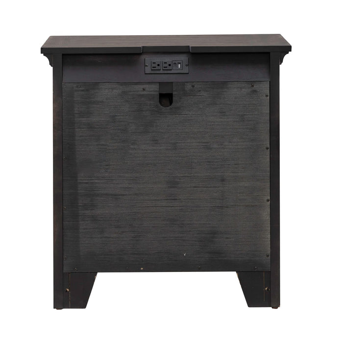 Paradise Valley Nightstand with Charging Station in Saddle Brown - Gibson McDonald Furniture & Mattress 