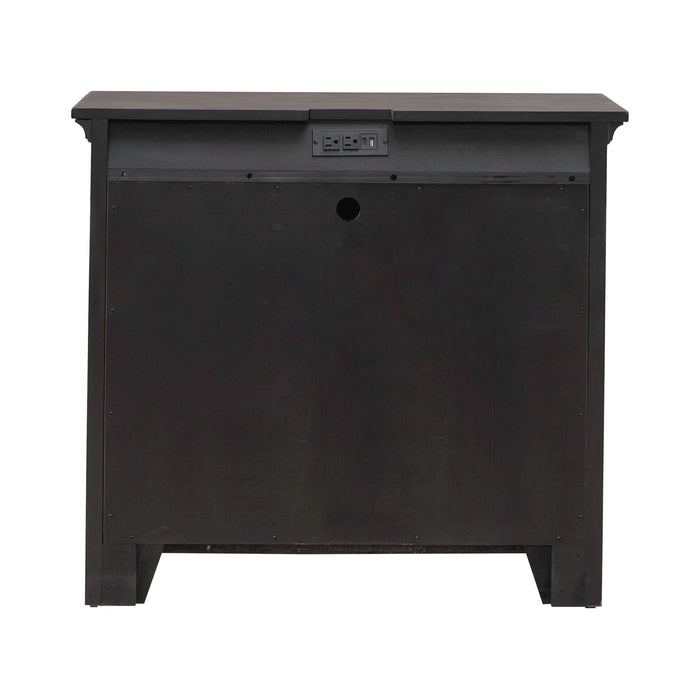 Paradise Valley 2 Door Bedside Chest with Charging Station in Saddle Brown - Gibson McDonald Furniture & Mattress 