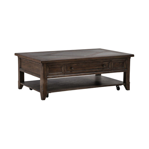 Paradise Valley Rectangular Cocktail Table in Saddle Brown - Gibson McDonald Furniture & Mattress 