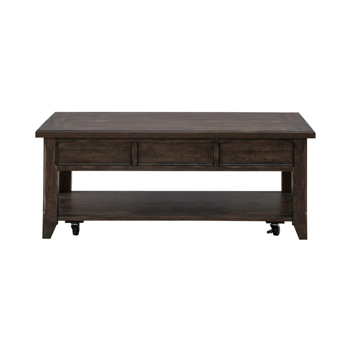 Paradise Valley Lift Top Cocktail Table in Saddle Brown image