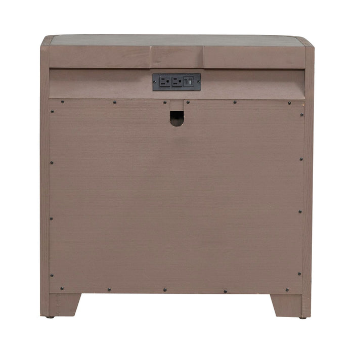 South Bend Nightstand w/ Charging Station in Burnished Clay - Gibson McDonald Furniture & Mattress 