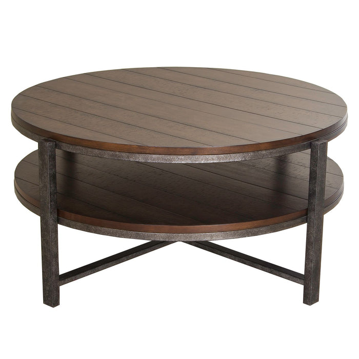 Breckinridge Round Cocktail Table in Mahogany - Gibson McDonald Furniture & Mattress 