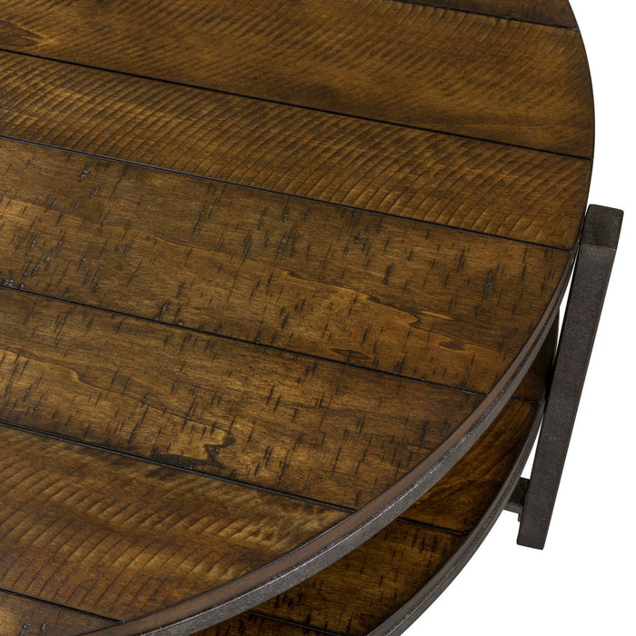 Breckinridge Round Cocktail Table in Mahogany - Gibson McDonald Furniture & Mattress 