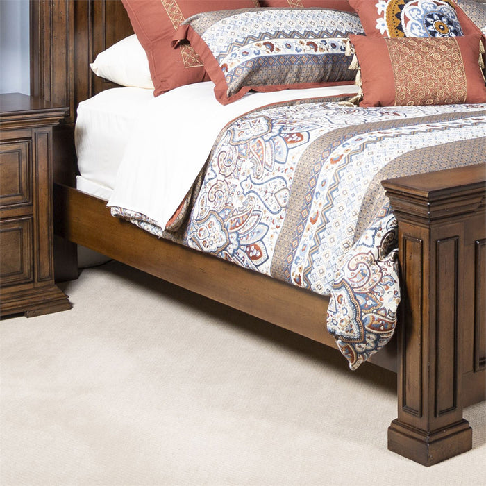 Liberty Furniture Big Valley Cal King Panel Bed in Brownstone