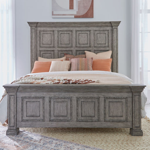 Liberty Furniture Big Valley King Mansion Panel Bed in Graystone image