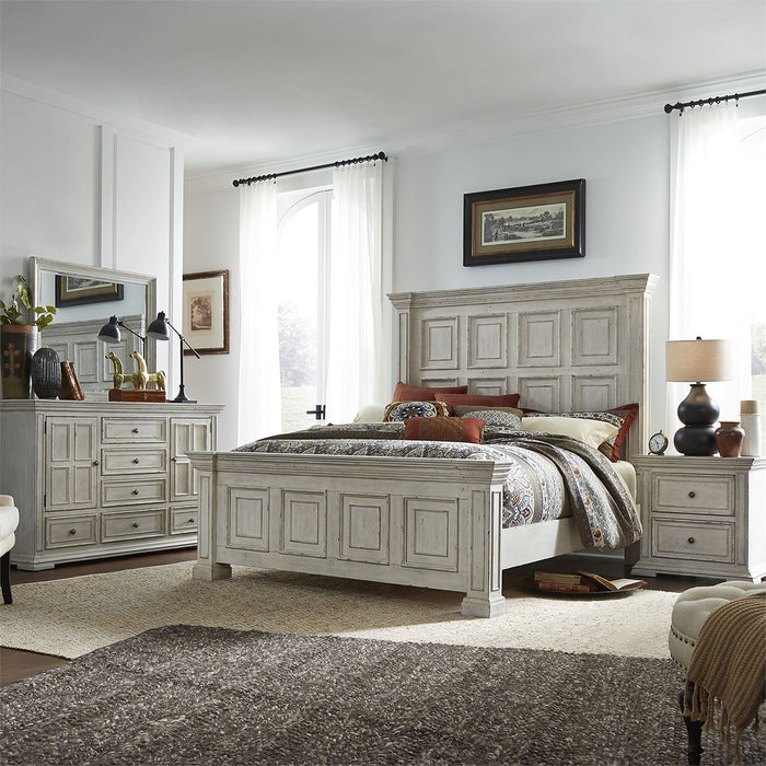 Liberty Furniture Big Valley King Panel Bed in Whitestone