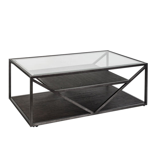 Arista Rectangular Cocktail Table in Cobblestone Brown - Gibson McDonald Furniture & Mattress 