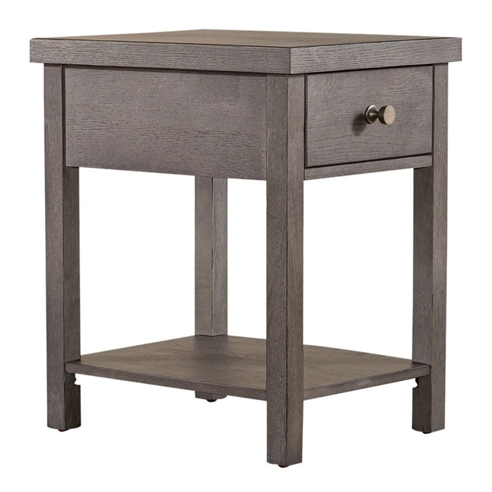 Liberty Furniture Modern Farmhouse Chair Side Table in Brown