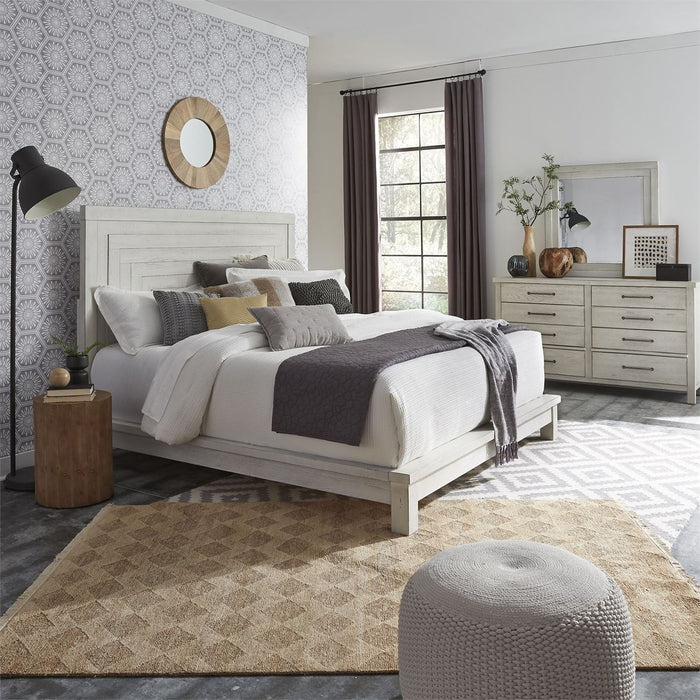 Liberty Modern Farmhouse King Platform Bed in White