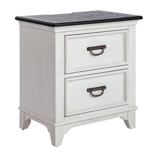 Allyson Park 2 Drawer Nightstand with Charging Station in White - Gibson McDonald Furniture & Mattress 