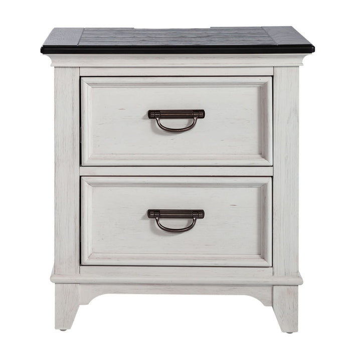 Allyson Park 2 Drawer Nightstand with Charging Station in White - Gibson McDonald Furniture & Mattress 