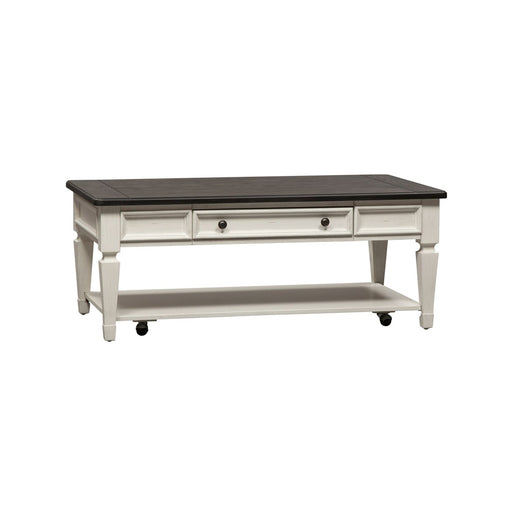 Allyson Park Rectangular Cocktail Table in Wirebrushed White - Gibson McDonald Furniture & Mattress 