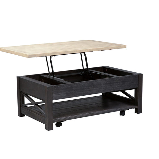 Heatherbrook Lift Top Cocktail Table in Charcoal and Ash - Gibson McDonald Furniture & Mattress 
