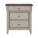 Ivy Hollow 3 Drawer Nightstand w/ Charging Station in Weathered Linen - Gibson McDonald Furniture & Mattress 
