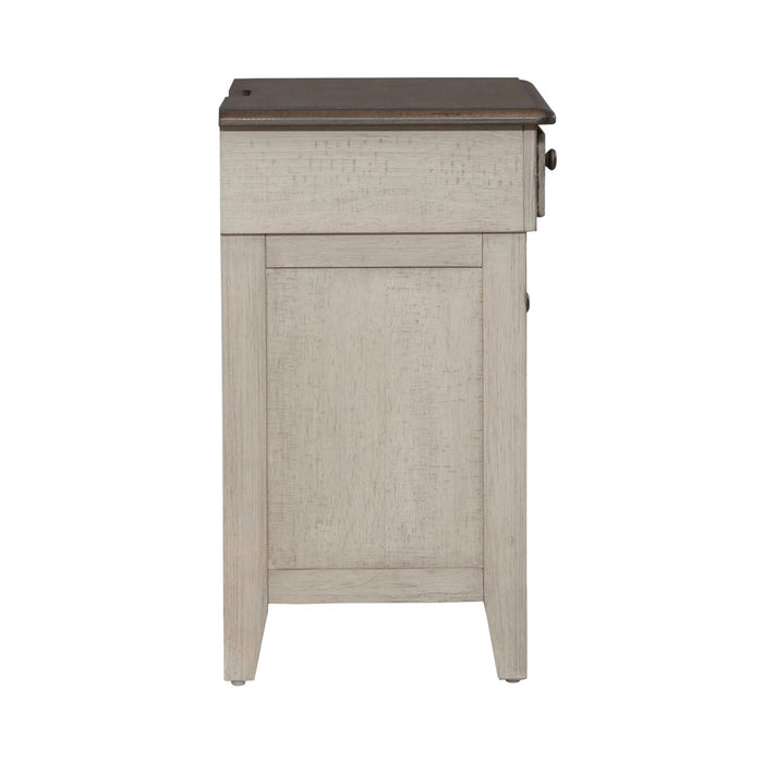 Ivy Hollow 3 Drawer Nightstand w/ Charging Station in Weathered Linen - Gibson McDonald Furniture & Mattress 