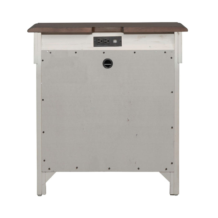Ivy Hollow 3 Drawer Nightstand w/ Charging Station in Weathered Linen - Gibson McDonald Furniture & Mattress 