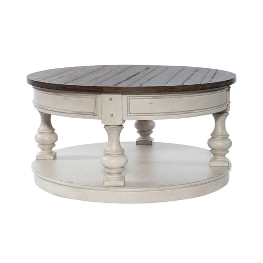 Morgan Creek Round Cocktail Table in Antique White - Gibson McDonald Furniture & Mattress 