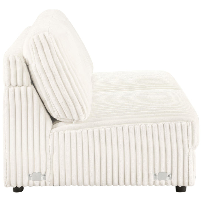 Emberson Upholstered Armless Loveseat Ivory