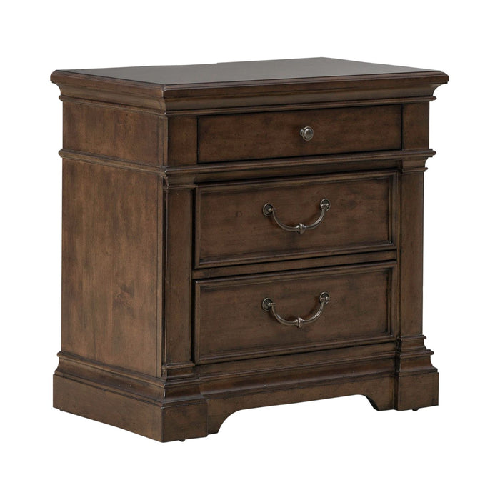 Arden Road Nightstand with Charging Station in Satin Cherry - Gibson McDonald Furniture & Mattress 