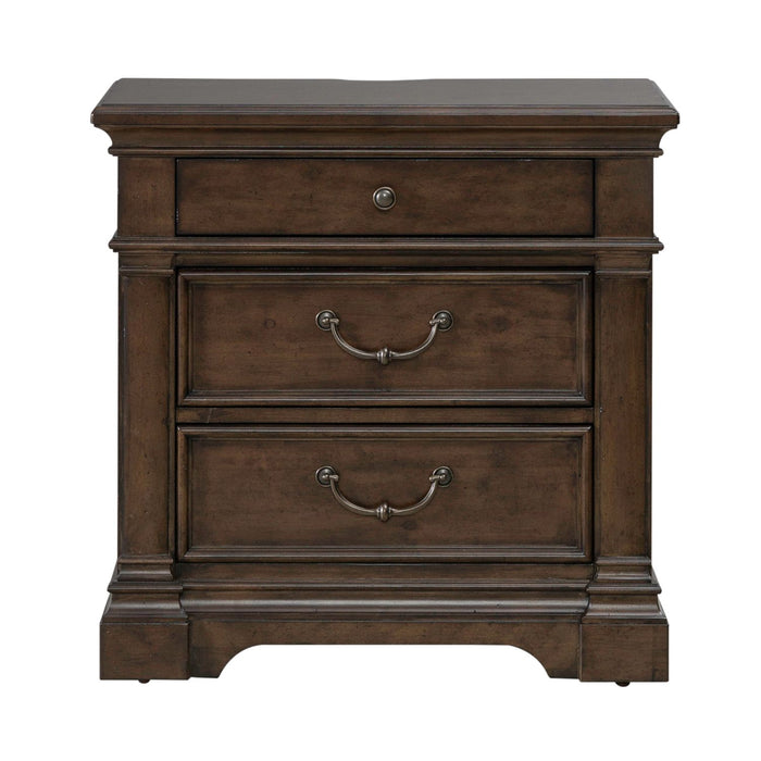 Arden Road Nightstand with Charging Station in Satin Cherry - Gibson McDonald Furniture & Mattress 