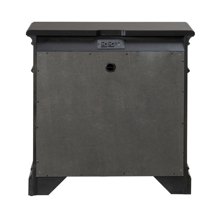 Arden Road Nightstand with Charging Station in Satin Cherry - Gibson McDonald Furniture & Mattress 